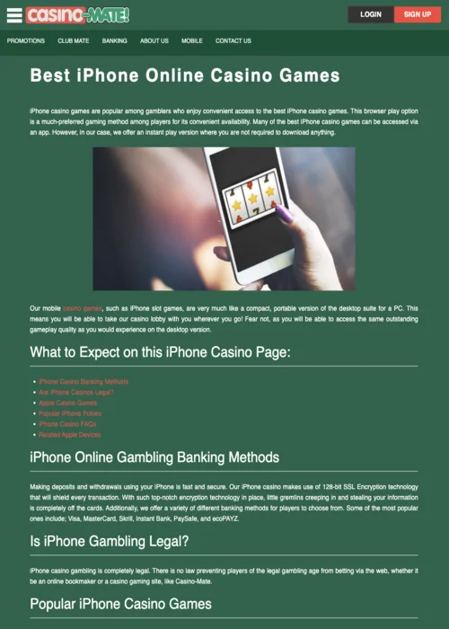 Mobile Gaming Casino Mate